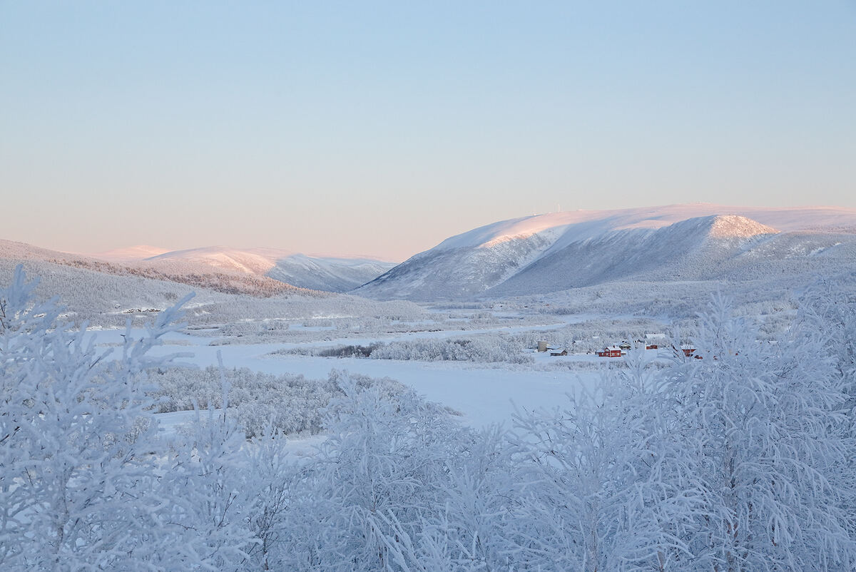 Winterlandschaft der Fjälls in Inari-Saariselkä, Finnisch-Lappland. - Inari-Saariselkä